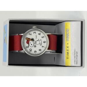 Timex Weekender Snoopy TW2R41400 38mm Peanuts Nylon Strap Watch New